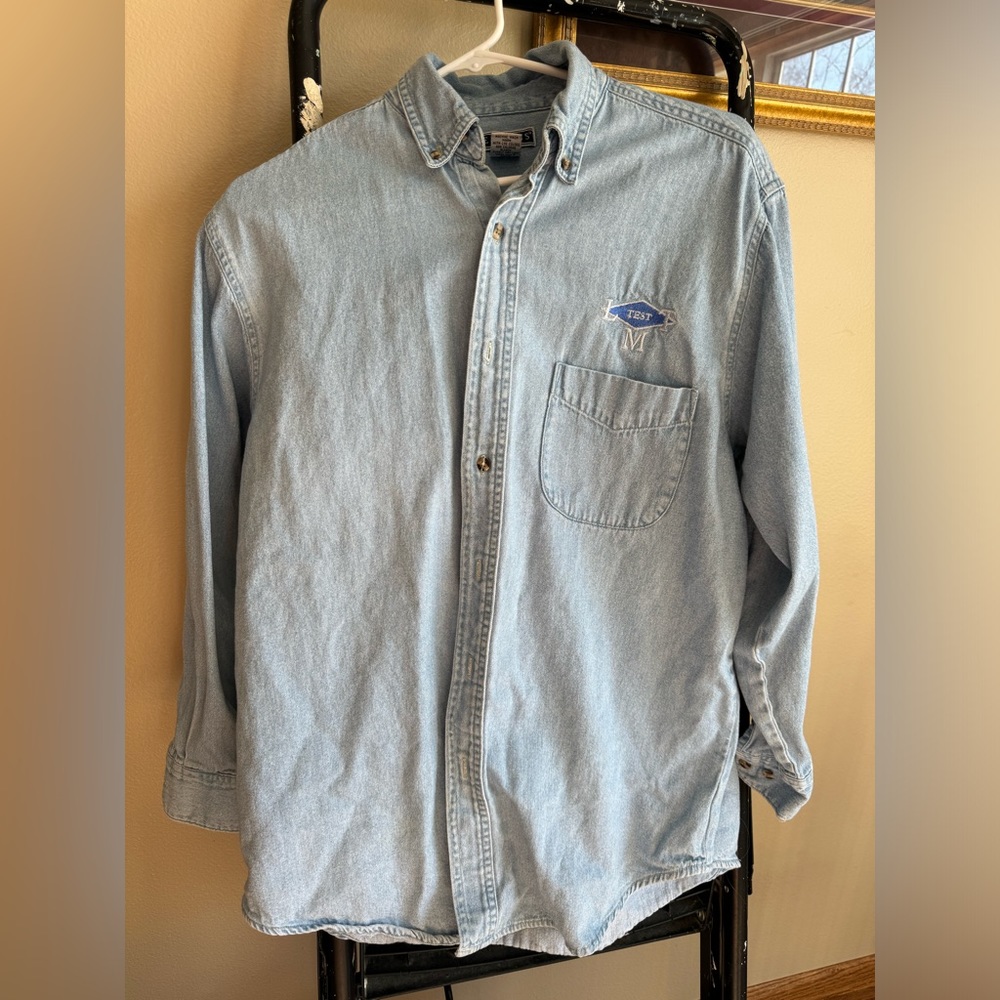 Jerzees men’s denim shirt sz L